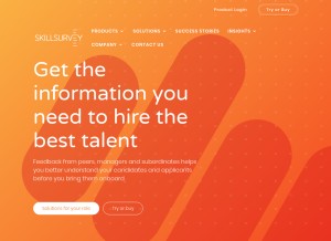 How skillsurvey.com looks like on a tablet such as an iPad.