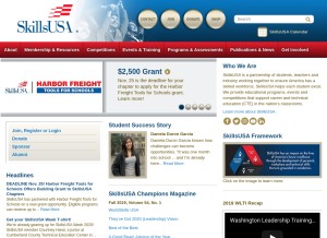 How skillsusa.org looks like on a tablet such as an iPad.