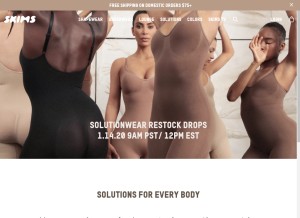 How skims.com looks like on a tablet such as an iPad.