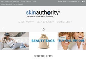 How skinauthority.com looks like on a tablet such as an iPad.