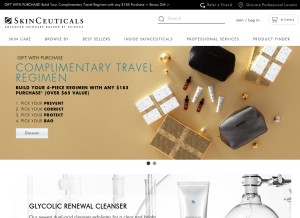 How skinceuticals.com looks like on a tablet such as an iPad.