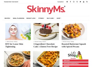 How skinnyms.com looks like on a tablet such as an iPad.