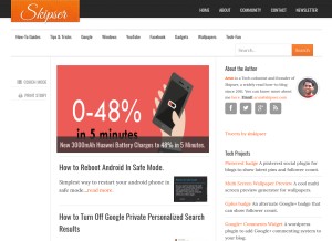 How skipser.com looks like on a tablet such as an iPad.
