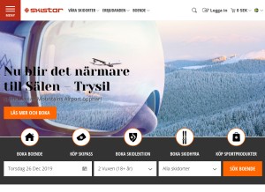How skistar.com looks like on a tablet such as an iPad.