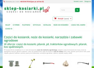 How sklep-kosiarki.pl looks like on a tablet such as an iPad.
