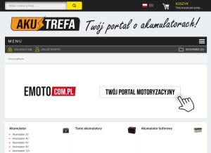 How sklep.akustrefa.pl looks like on a tablet such as an iPad.