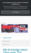 How skolporten.se looks like on a mobile device such as an iPhone.
