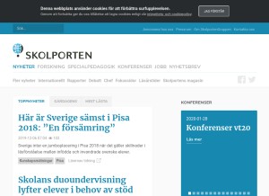 How skolporten.se looks like on a tablet such as an iPad.