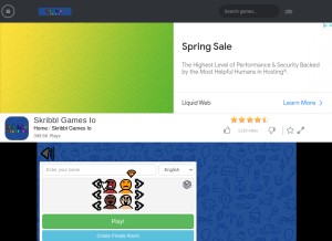 How skribblio.online looks like on a tablet such as an iPad.