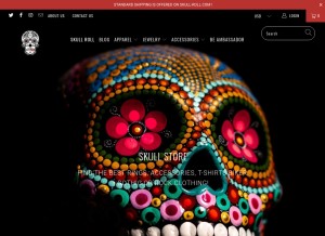 How skull-roll.com looks like on a tablet such as an iPad.