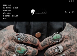 How skulls-nation.com looks like on a tablet such as an iPad.