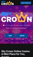 How sky-crown.io looks like on a mobile device such as an iPhone.