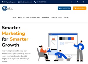 How skyaltum.com looks like on a tablet such as an iPad.
