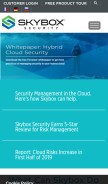How skyboxsecurity.com looks like on a mobile device such as an iPhone.