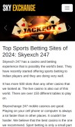 How skyexch247.com.in looks like on a mobile device such as an iPhone.