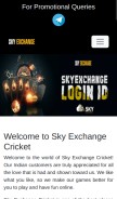 How skyexchange.site looks like on a mobile device such as an iPhone.
