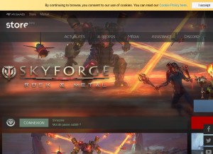 How skyforge.com looks like on a tablet such as an iPad.