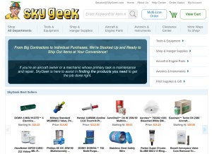 How skygeek.com looks like on a tablet such as an iPad.