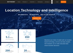 How skyhook.com looks like on a tablet such as an iPad.