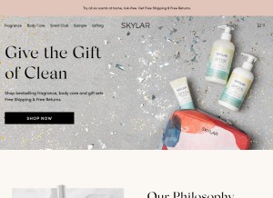 How skylar.com looks like on a tablet such as an iPad.