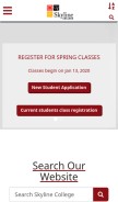 How skylinecollege.edu looks like on a mobile device such as an iPhone.