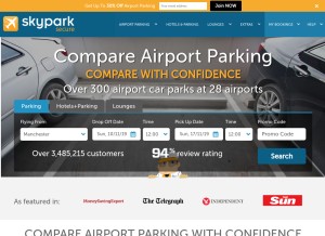 How skyparksecure.com looks like on a tablet such as an iPad.