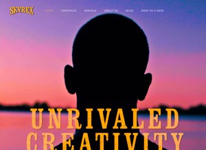 How skyrexproductions.com looks like on a tablet such as an iPad.