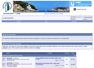 How skyscrapercity.com looks like on a tablet such as an iPad.