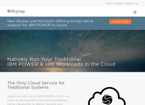 How skytap.com looks like on a tablet such as an iPad.