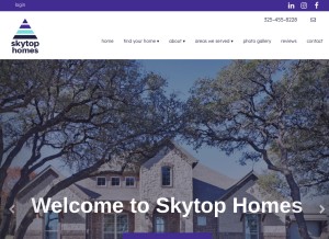 How skytophomestx.com looks like on a tablet such as an iPad.