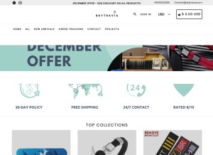 How skytravia.com looks like on a tablet such as an iPad.