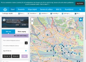 How sl.se looks like on a tablet such as an iPad.