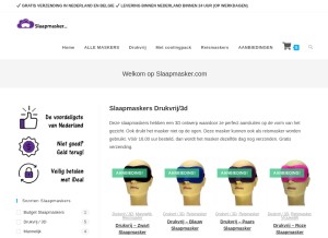 How slaapmasker.com looks like on a tablet such as an iPad.