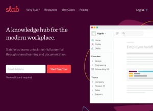 How slab.com looks like on a tablet such as an iPad.
