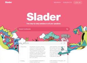 How slader.com looks like on a tablet such as an iPad.