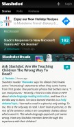 How slashdot.org looks like on a mobile device such as an iPhone.
