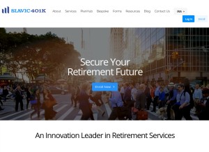 How slavic401k.com looks like on a tablet such as an iPad.