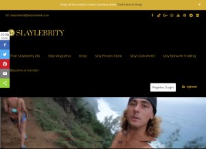 How slaylebrity.com looks like on a tablet such as an iPad.