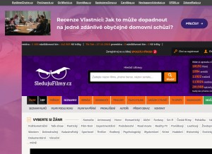 How sledujufilmy.cz looks like on a tablet such as an iPad.