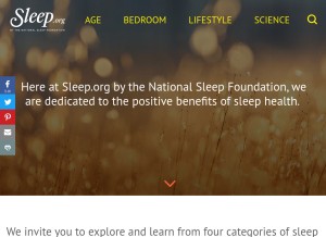 How sleep.org looks like on a tablet such as an iPad.