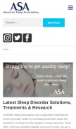 How sleepassociation.org looks like on a mobile device such as an iPhone.