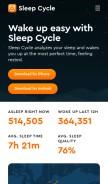 How sleepcycle.com looks like on a mobile device such as an iPhone.