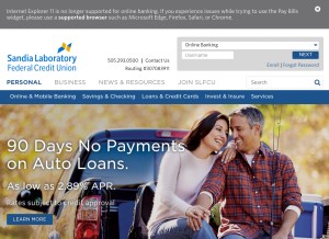 How slfcu.org looks like on a tablet such as an iPad.