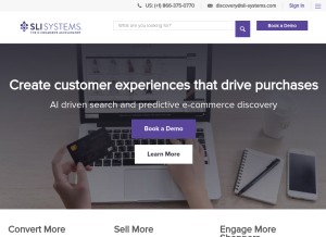 How sli-systems.com looks like on a tablet such as an iPad.