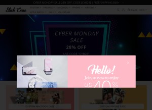 How slickcaseofficial.com looks like on a tablet such as an iPad.