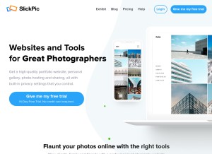 How slickpic.com looks like on a tablet such as an iPad.