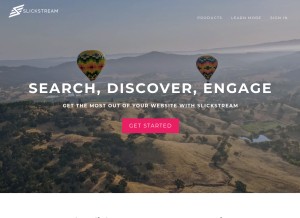 How slickstream.com looks like on a tablet such as an iPad.