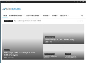 How slidebusiness.com looks like on a tablet such as an iPad.