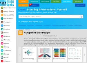 How slidegeeks.com looks like on a tablet such as an iPad.