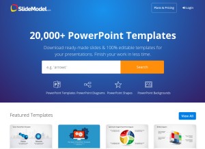 How slidemodel.com looks like on a tablet such as an iPad.